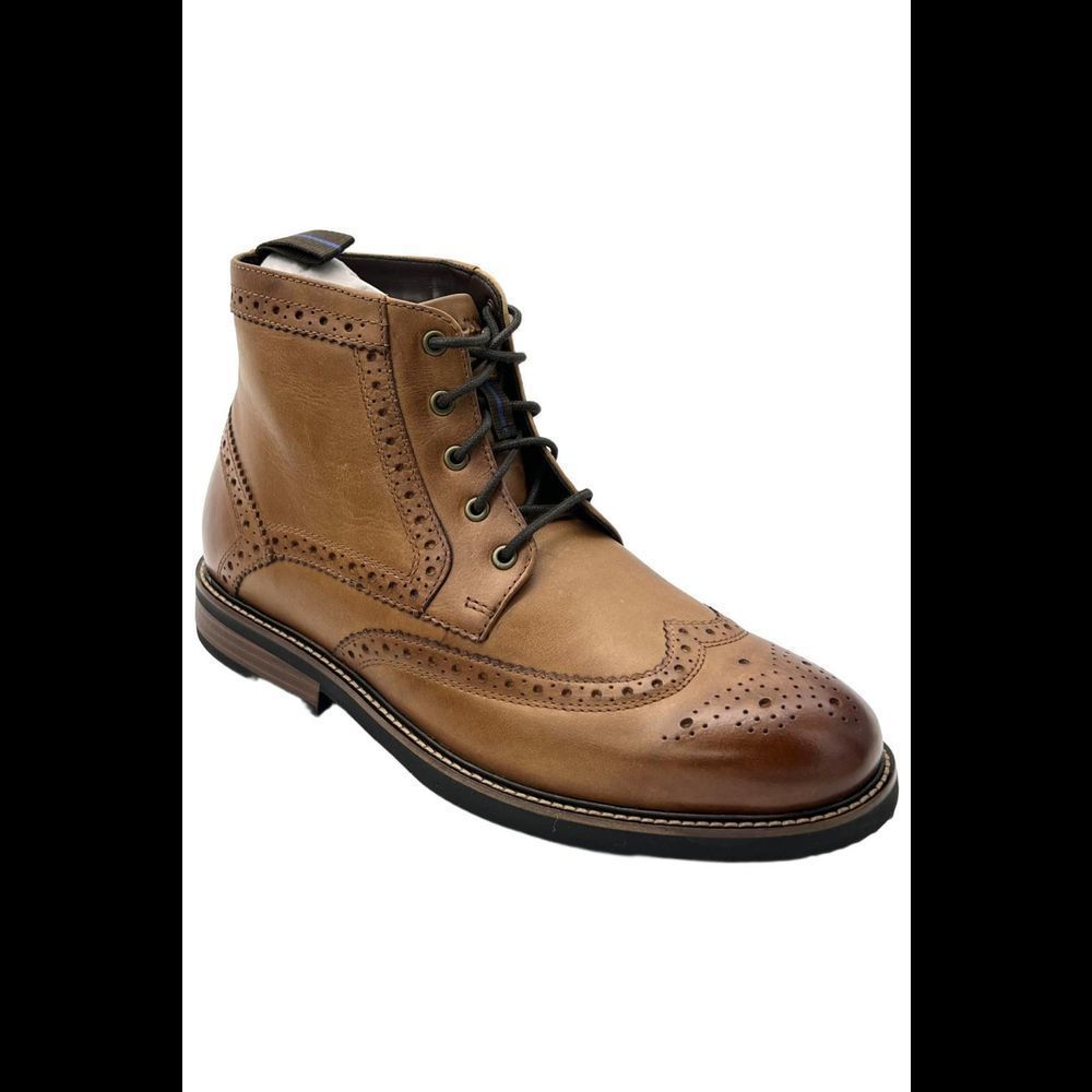 Nunn Bush Men's Brogue Lace-Up Boots - Tan and Brown